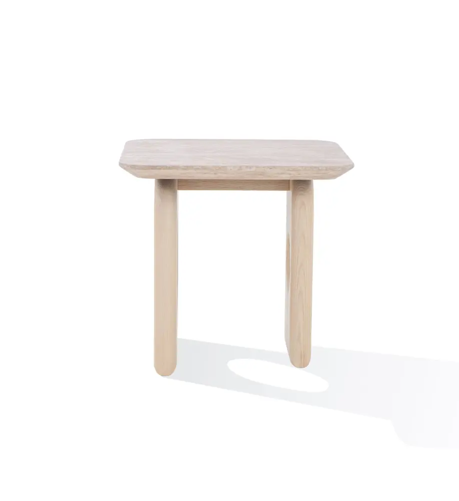 Nova Domus Osaka - Modern Faux Marble + Real Ash End Table