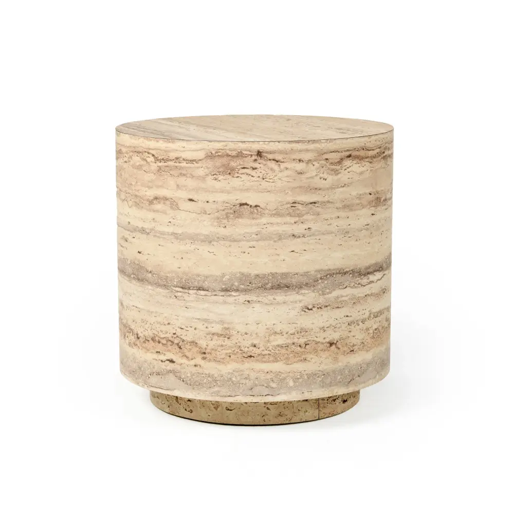 Nova Domus Roma - Today's Faux Travertine Round End Table