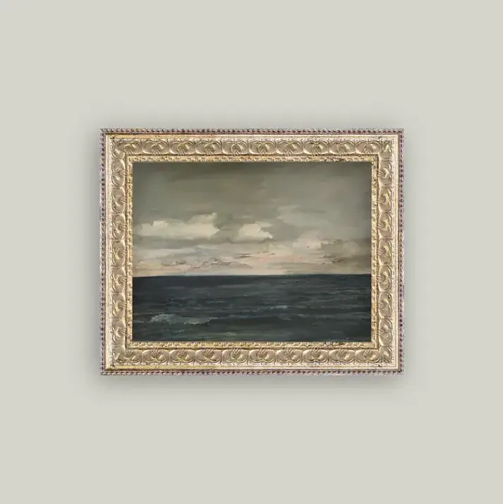 Ocean View Framed Antique Art Living Room Decor