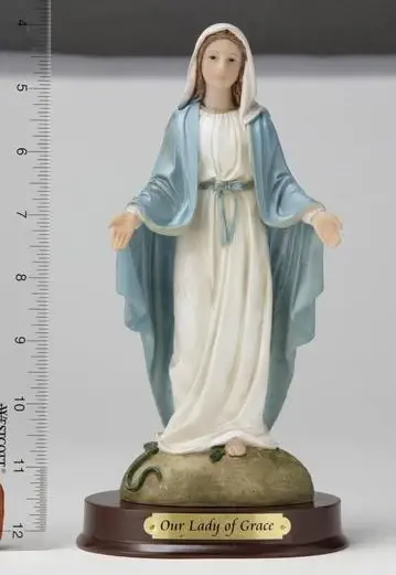 8" Our Lady Grace Statue - Hand Painted