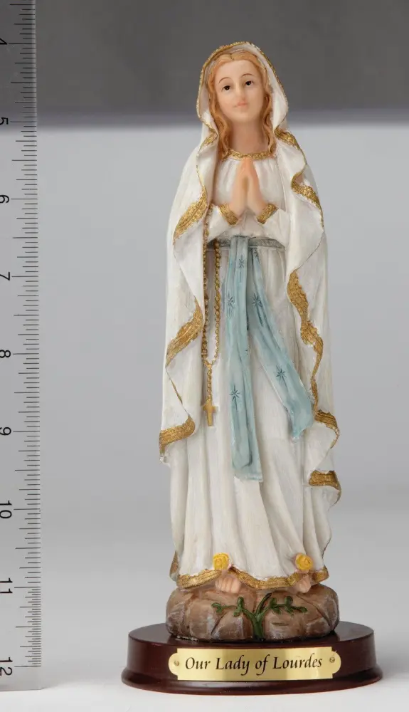 8" Our Lady Lourdes Statue - Hand Painted