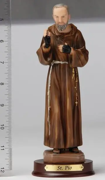 8" Padre Pio - Hand Painted