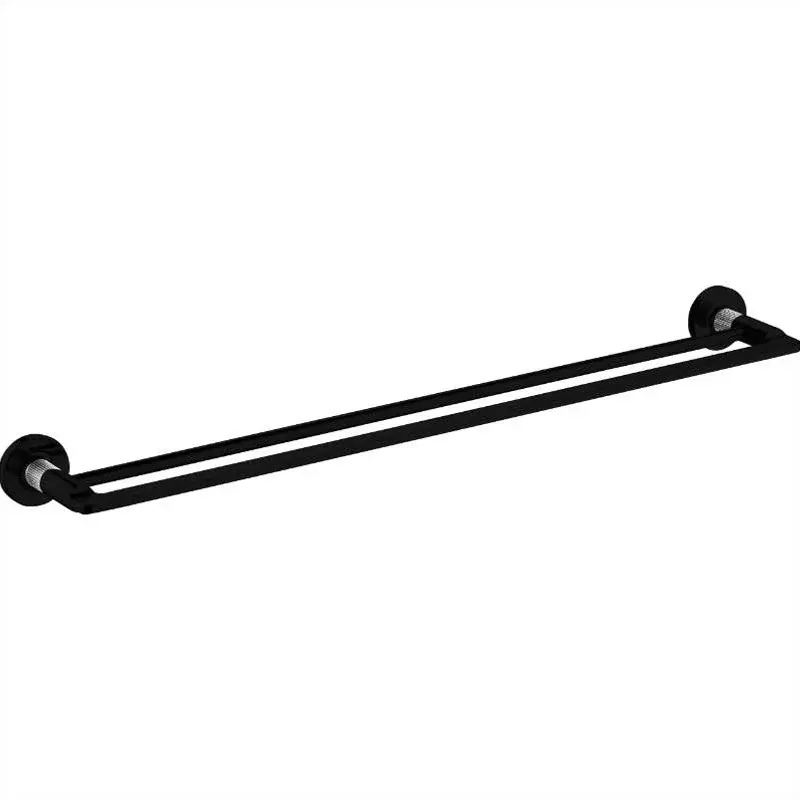 Porte-serviettes twin Blaze 24 po - Chrome/noir mat