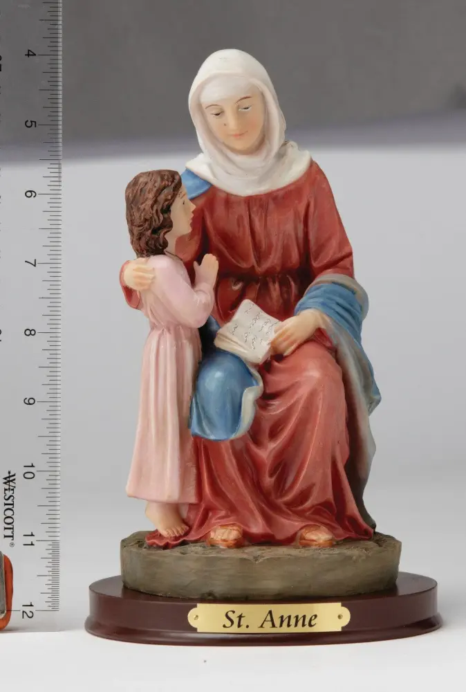8" Saint Anne Statue - Hand Painted