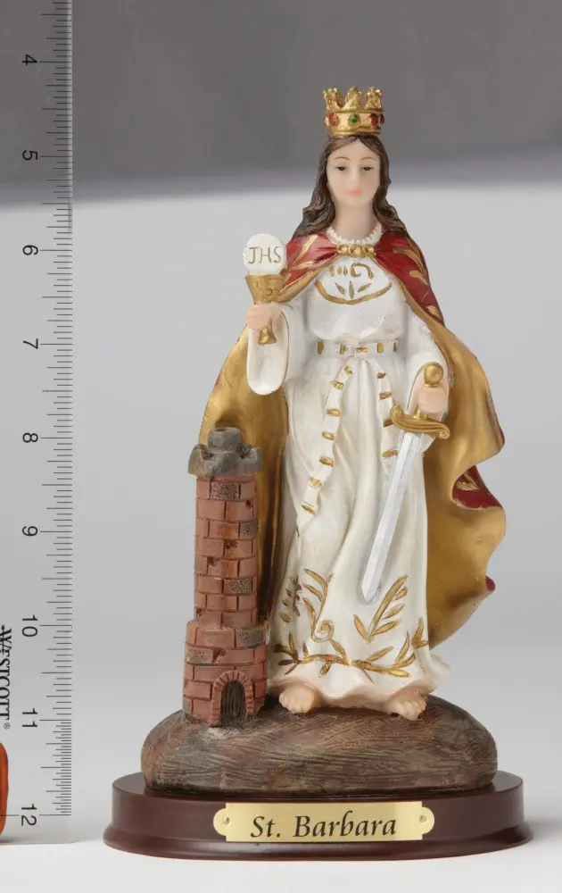 8" Saint Barbara Statue - Hand Painted