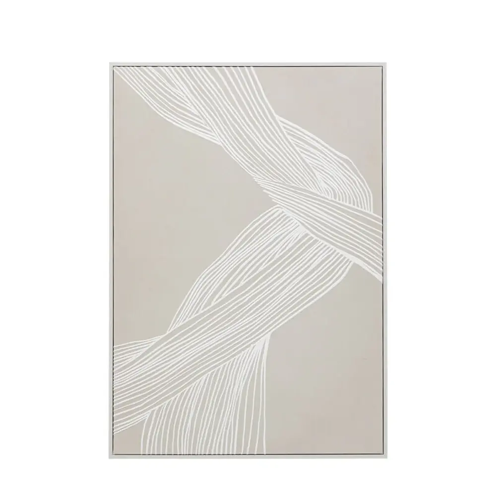 Signed Artist Serene Framed Sailcloth I - Natural