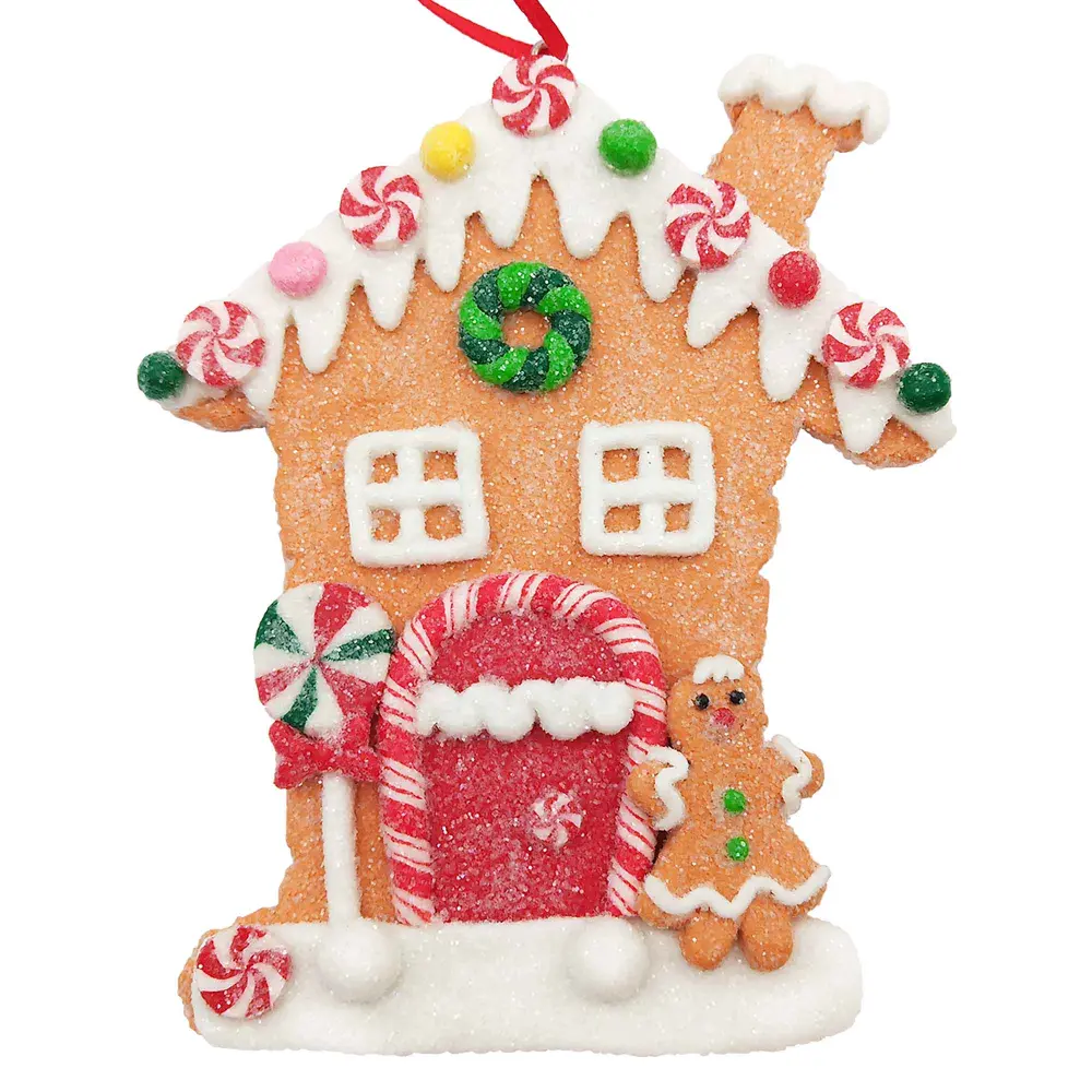 Signed Gingerbread House Ornament, 4" x 5"