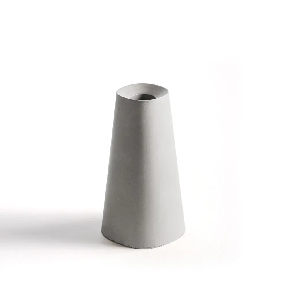 Superellipse small vase - concrete pewter