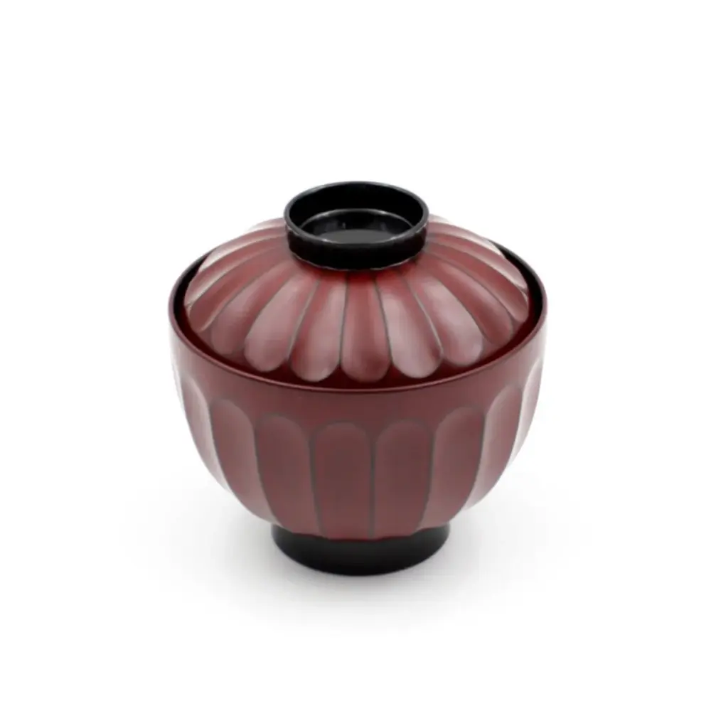 Textured Kikuwari Soup Bowl Lid