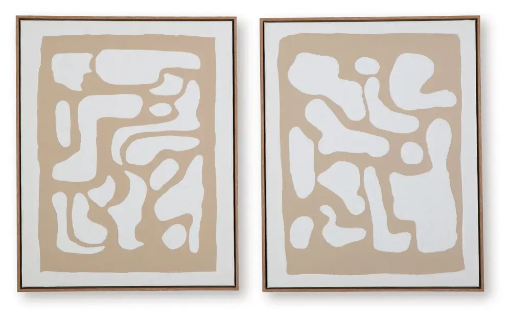 Waldett - Wall Art Set place 2) - Beige / White