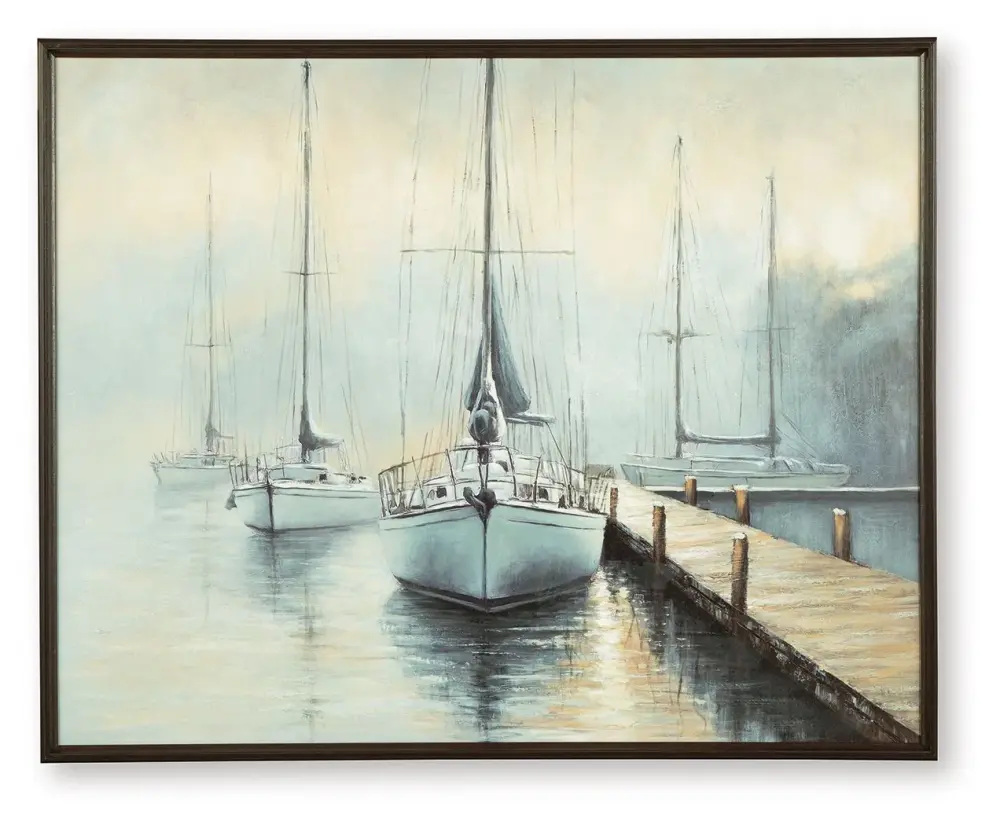 Worthney - Wall Art - Cobalt / White / Brown