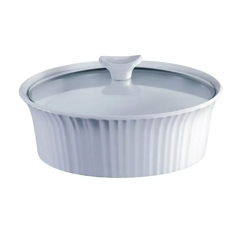 Corningware 1105930 Casserole Dish Lid, 2.5 qt, Stoneware, French Ivory