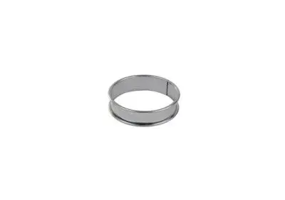 Gobel All-Purpose Stainless Steel deep tart ring, Rolled edges, 4/10 thickness, Ø90 mm height 27 mm, 6 Pieces, 834930