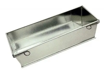 Gobel Compact Tin plate folding loaf pan or cake mold, 240 x 95 mm external / 220 x 80 mm internal, height 70 mm, 120010