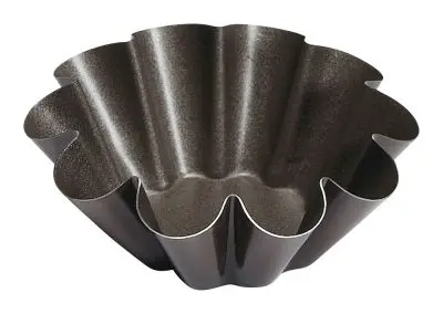 Gobel Deluxe Non-stick brioche flat bottom, 10 ribs, Ø90/45 mm, height 35 mm, 12 Pieces, 293750