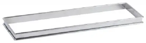 Gobel Easy-Install Stainless Carbon Steel rectangular tart ring, Rolled edges, 4/10 thickness, 350 x 110 x 20 mm, 865310