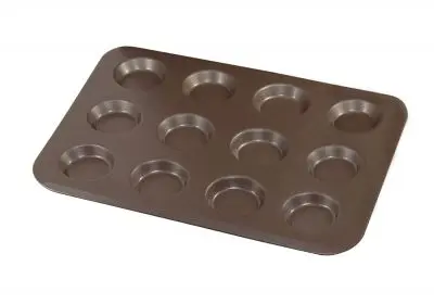Gobel Extended-Life Non-stick 12-cup tartlet pan, 320 x 245 x 10 mm, Cavities Ø55 mm, 3 Pcs, 228310