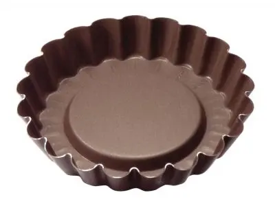 Gobel Extra-Large Set 6 non-stick fresh fruit fluted tartlet mold, Removable bottom, 295790