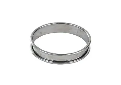 Gobel Impact-Resistant Stainless Steel deep tart ring, Rolled edges, 4/10 thickness, Ø180 mm height 27 mm, 834944