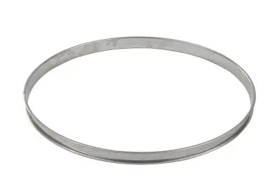 Gobel Medium Stainless Alloy Steel deep tart ring, Rolled edges, 4/10 thickness, Ø300 mm height 27 mm, 834992