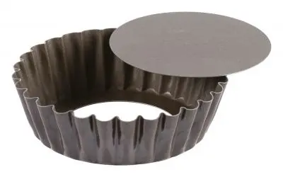 Gobel Next-Generation Non-stick round fluted cake mold, Removable bottom, Ø100/80 mm, height 30 mm, 12 Pieces, 224810