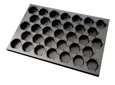 Gobel Non-stick coating steel muffin mold, 600 x 400 mm, 33 muffins Ø70 mm, 299104