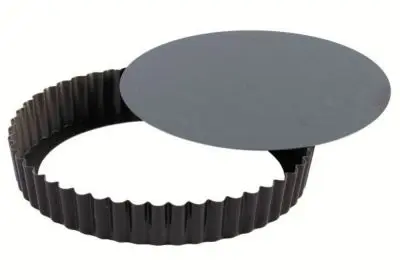 Gobel Non-stick round fluted tart mold, Removable bottom, Ø320/310 mm height 25 mm, 3 Pieces, 226450