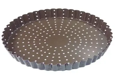 Gobel Plug-and-Play Non-stick perforated fluted tart mold, Ø320 mm height 25 mm, 3 Units, 226351