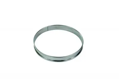 Gobel Professional Stainless Metal Steel deep tart ring, Rolled edges, 4/10 thickness, Ø200 mm height 27 mm, 834950
