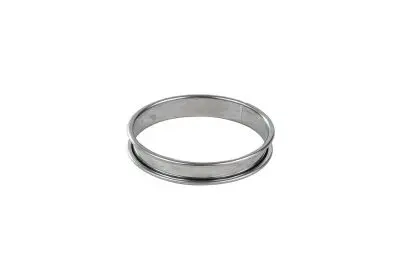 Gobel Quick-Connect Stainless Carbon Steel tart ring, Rolled edges, 4/10 thickness, Ø140 mm / height 20 mm, 824942