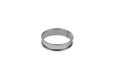 Gobel Quick-Release Stainless Steel deep tart ring, Rolled edges, 4/10 thickness, Ø100 mm height 27 mm, 6 Pieces, 834940
