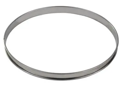 Gobel Reflective Stainless Steel tart ring, Rolled edges, 4/10 thickness, Ø320 mm / height 20 mm, 824994