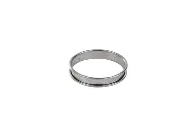 Gobel Stainless Carbon Steel tart ring, Rolled edges, 4/10 thickness, Ø110 mm / height 20 mm, 6 Pieces, 824945