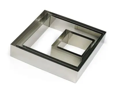 Gobel Stainless High-Carbon Steel cake frame, square, 60 x 60 x 30 mm, 6 Individual, 869030