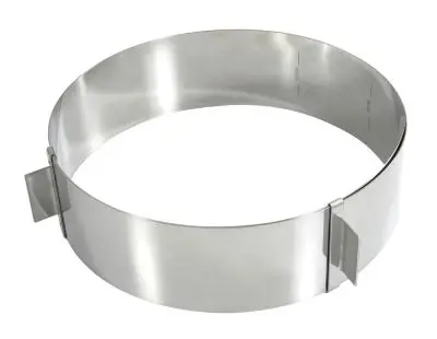 Gobel Stainless Metal Steel adjustable cake ring, 160 to 280 mm diameter height 60 mm, 3 Pieces, 896480