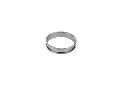Gobel Stainless Spring Steel tart ring, Rolled edges, 4/10 thickness, Ø90 mm / height 20 mm, 6 Pcs, 824930