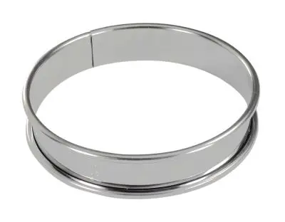 Gobel Stainless Steel 4 square tart rings set, 4/10 thickness, Ø90 mm height 20 mm, 889830
