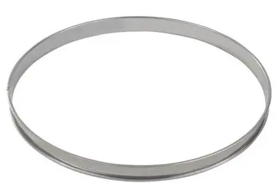 Gobel Stainless Tool Steel deep tart ring, Spooled edges, 4/10 thickness, Ø320 mm height 27 mm, 834994
