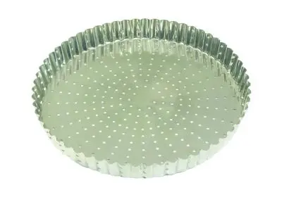 Gobel Tin plate perforated fluted tart mold, Ø260 mm height 28 mm, 3 Pcs, 126335