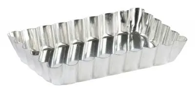 Gobel Tin plate rectangular fluted tartlet mold, Removable bottom, external 1210 x 75 mm / internal 112 x 66 mm, height 20...