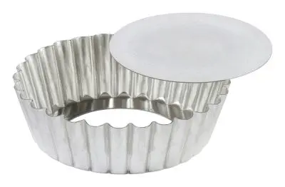 Gobel Tin plate round fluted cake mold, Removable bottom, Ø100/80 mm, height 30 mm, 12 Quantity, 124810