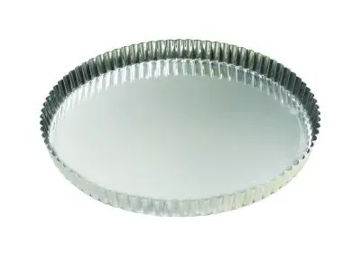 Gobel Tin plate round fluted tart mold, Ø260/240 mm height 25 mm, 3 Pieces, 126332