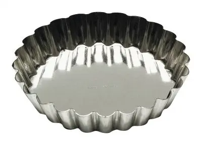 Gobel Tin plate round fluted tartlet mold, Ø100/85 mm height 18 mm, 12 Pieces, 193570