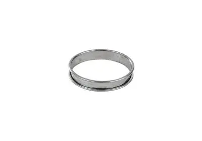 Gobel Tool-Free Stainless Steel tart ring, Rolled edges, 4/10 thickness, Ø120 mm / height 20 mm, 6 Pieces, 824941