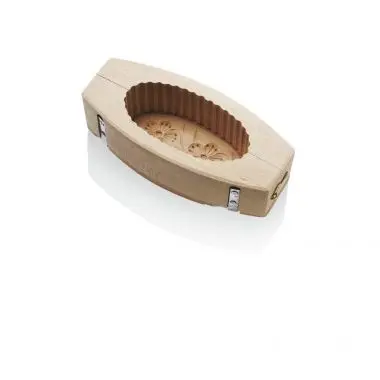 La Bonne Graine Beechwood fluted butter molds, Oval flower decoration, 250g, BAR104