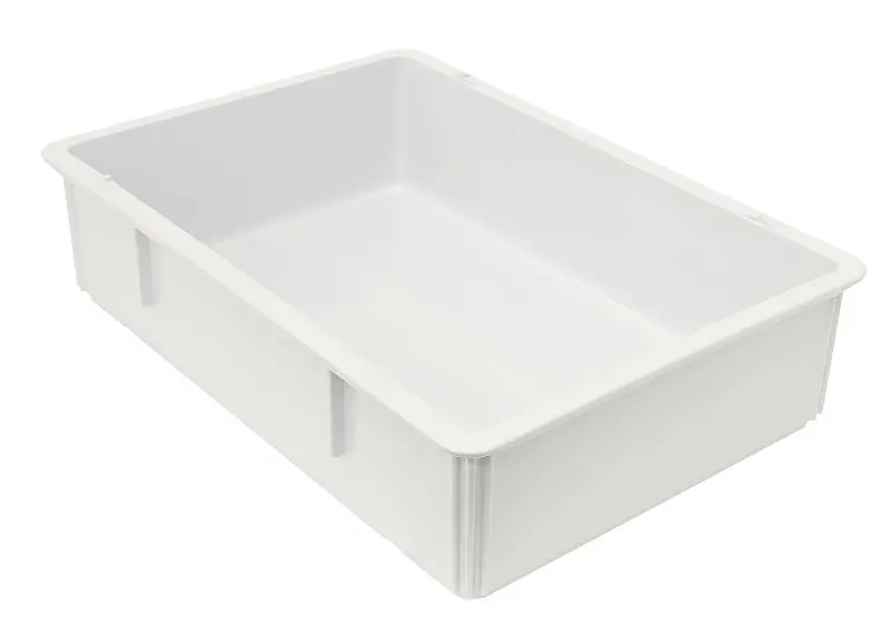 Quantum Corrosion-Resistant Storage Systems Pizza Dough Box, 26x18x6", stackable, dishwasher safe, PP, white, Quantit...