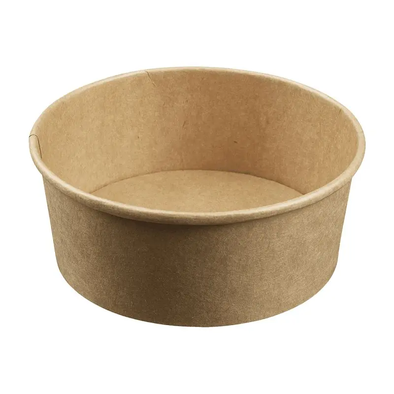 Solia Salad Bowl Round kraft 1000ml/33.8oz, Lid not included, Case 300 Individual, ES31271c