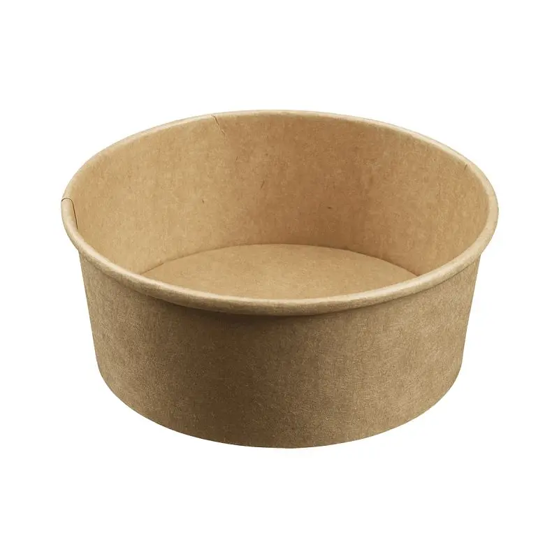 Solia Salad Bowl Round kraft 750ml/25.4oz, Lid not included, Case 300 Pieces, ES31270c