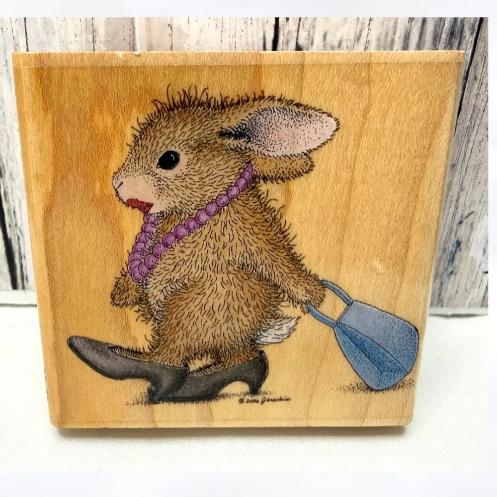 House Mouse FANCY PANTS Bunny Rubberized Stamp