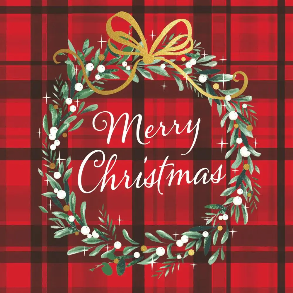 Christmas Plaid Cherry • Beverage Napkins